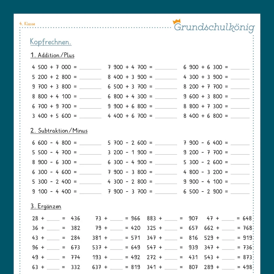 Mathe 4 Klasse Fit F r Den bertritt Teil 2