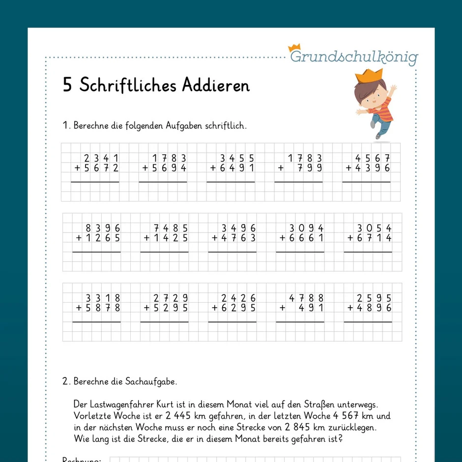 Mathe 4 Klasse Wiederholung Des Jahresstoffs 1