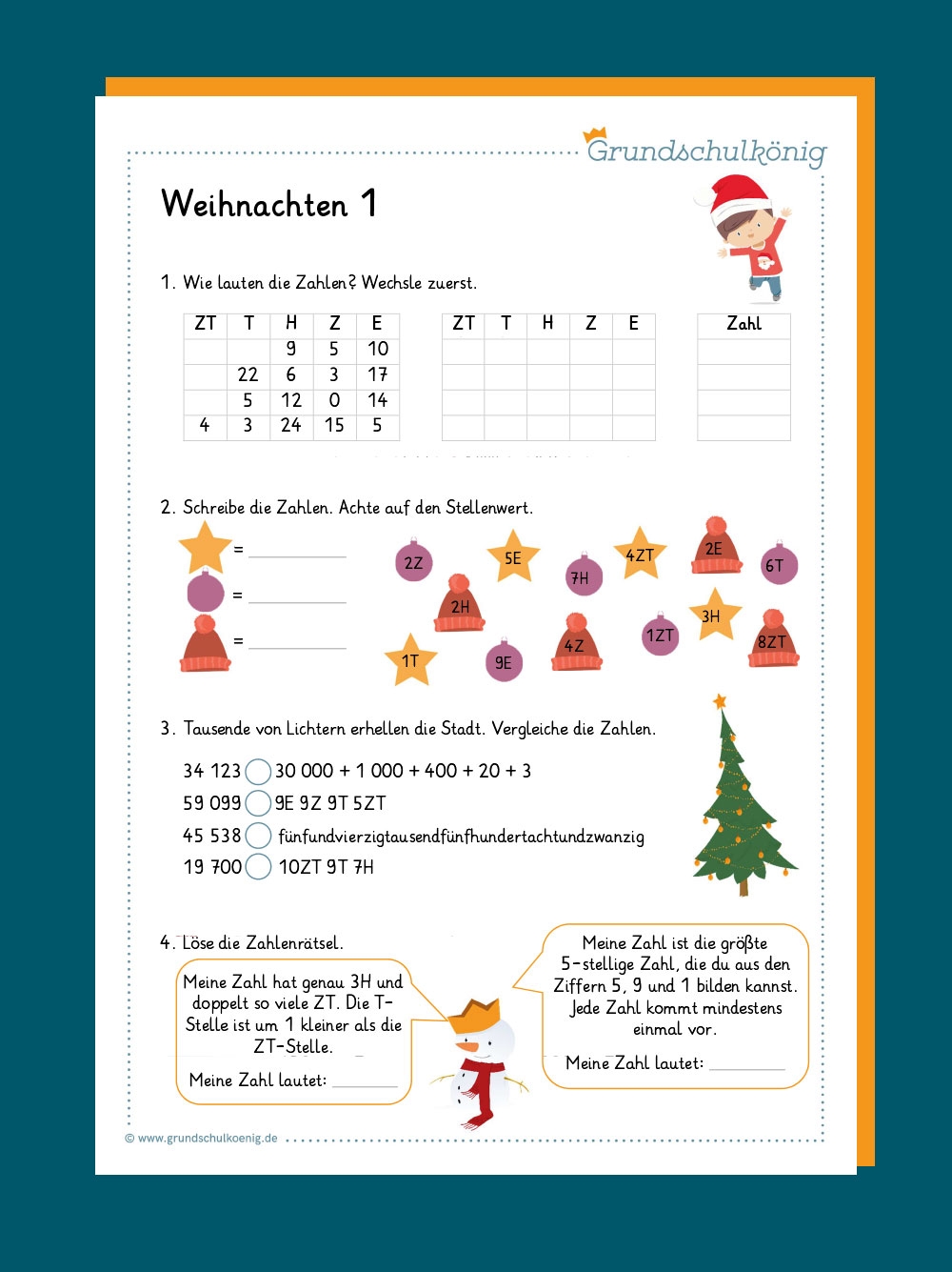 Mathe Arbeitsbl tter F r Weihnachten Und Winter