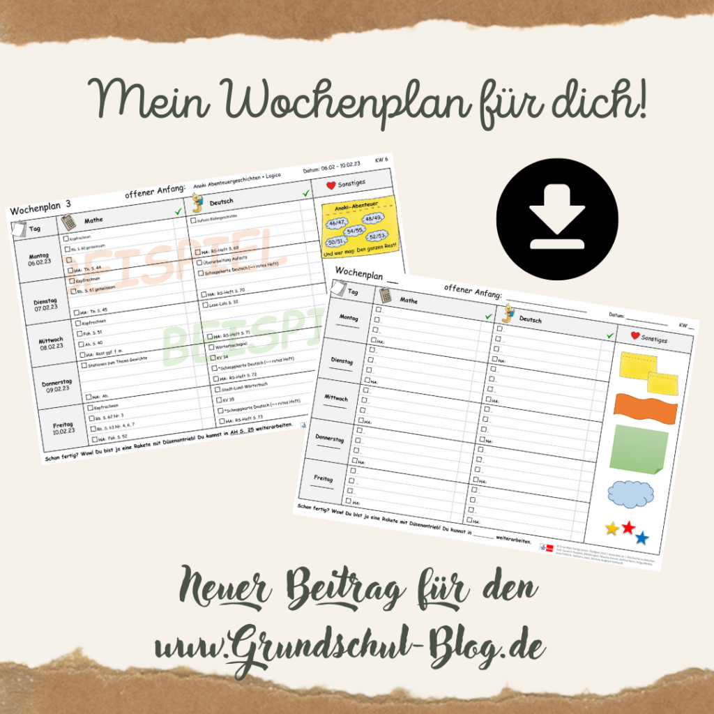 Meine Wochenplan Vorlage F r Dich Mrs Rup d