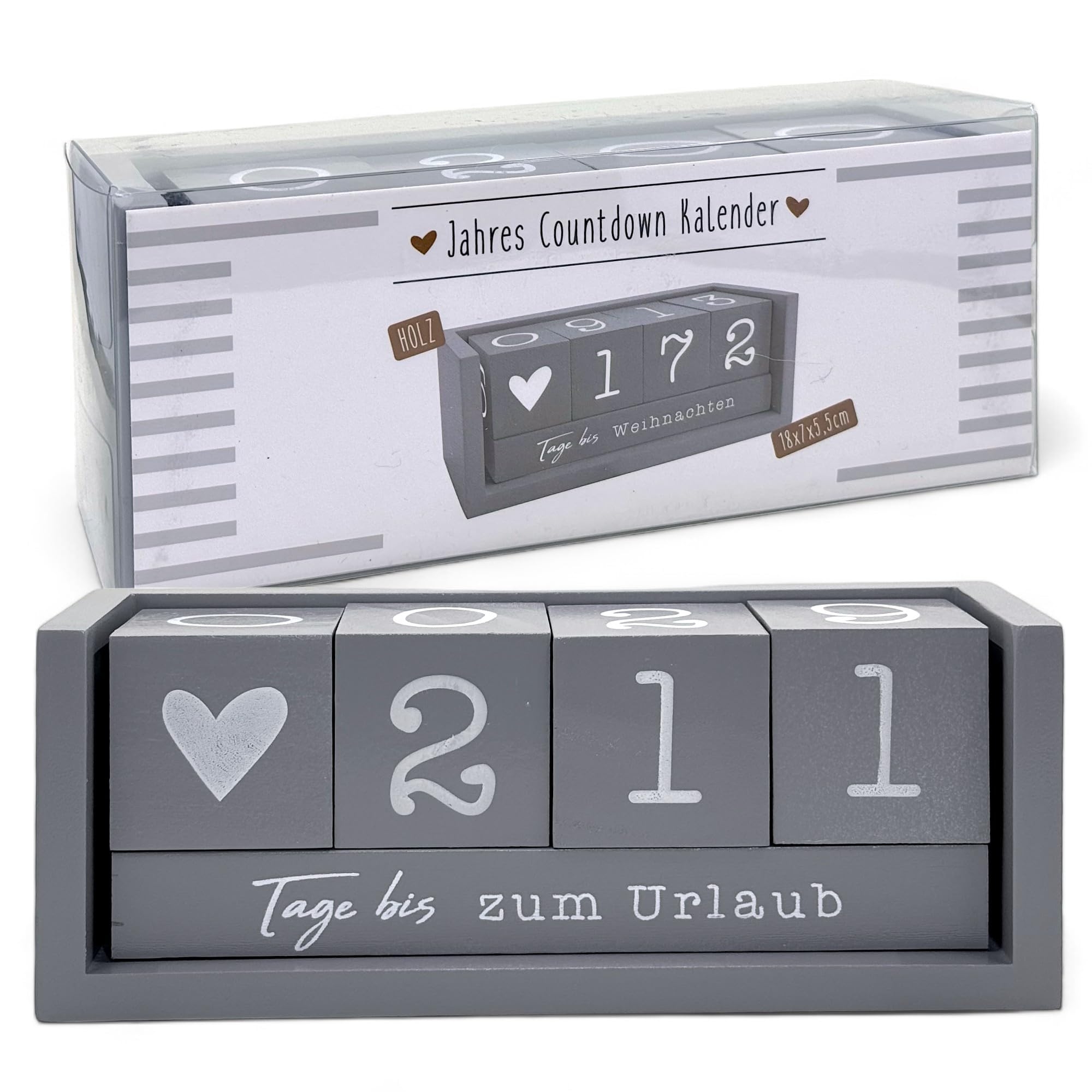 MIJOMA Jahres Countdown Kalender W rfel Aus Holz Dauer Jahres Tisch Kalender Vielseitiger Countdown Bis 432 Tage F r Besondere Anl sse Grau Amazon de B robedarf Schreibwaren