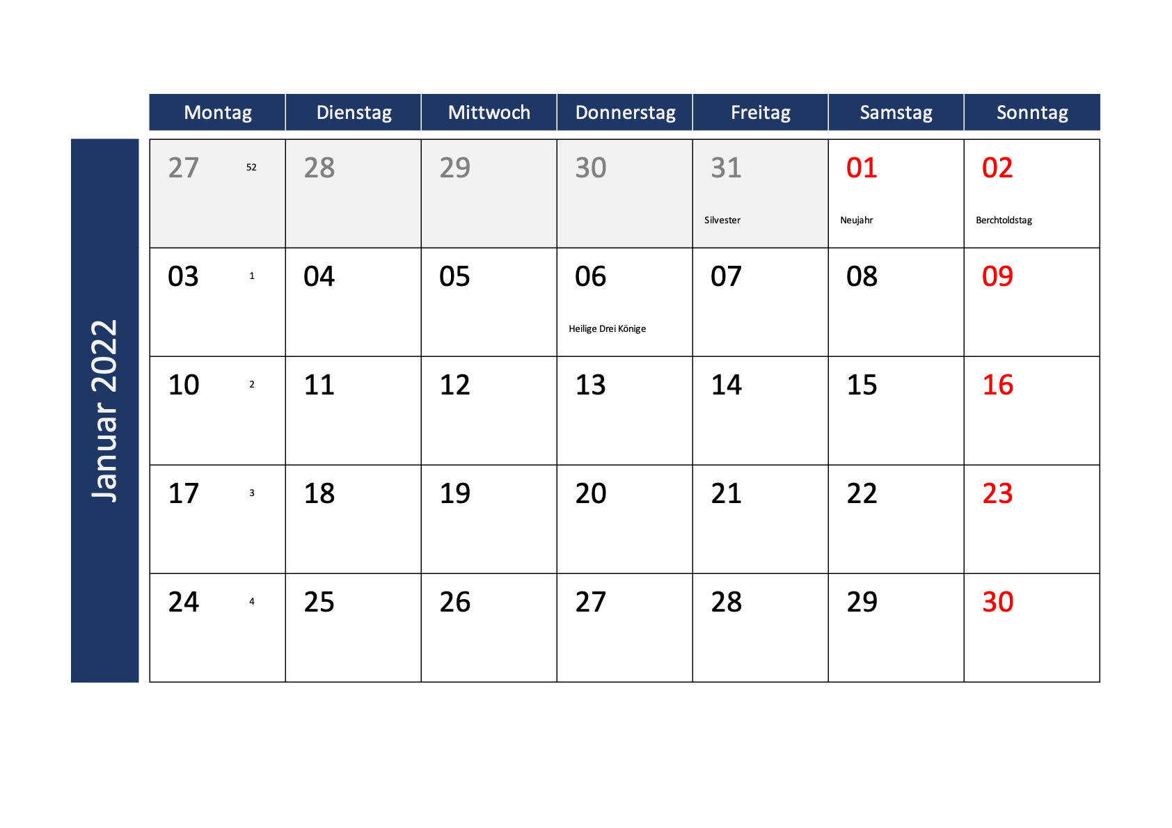 Monatskalender 2022 Schweiz Excel PDF Gratis Download