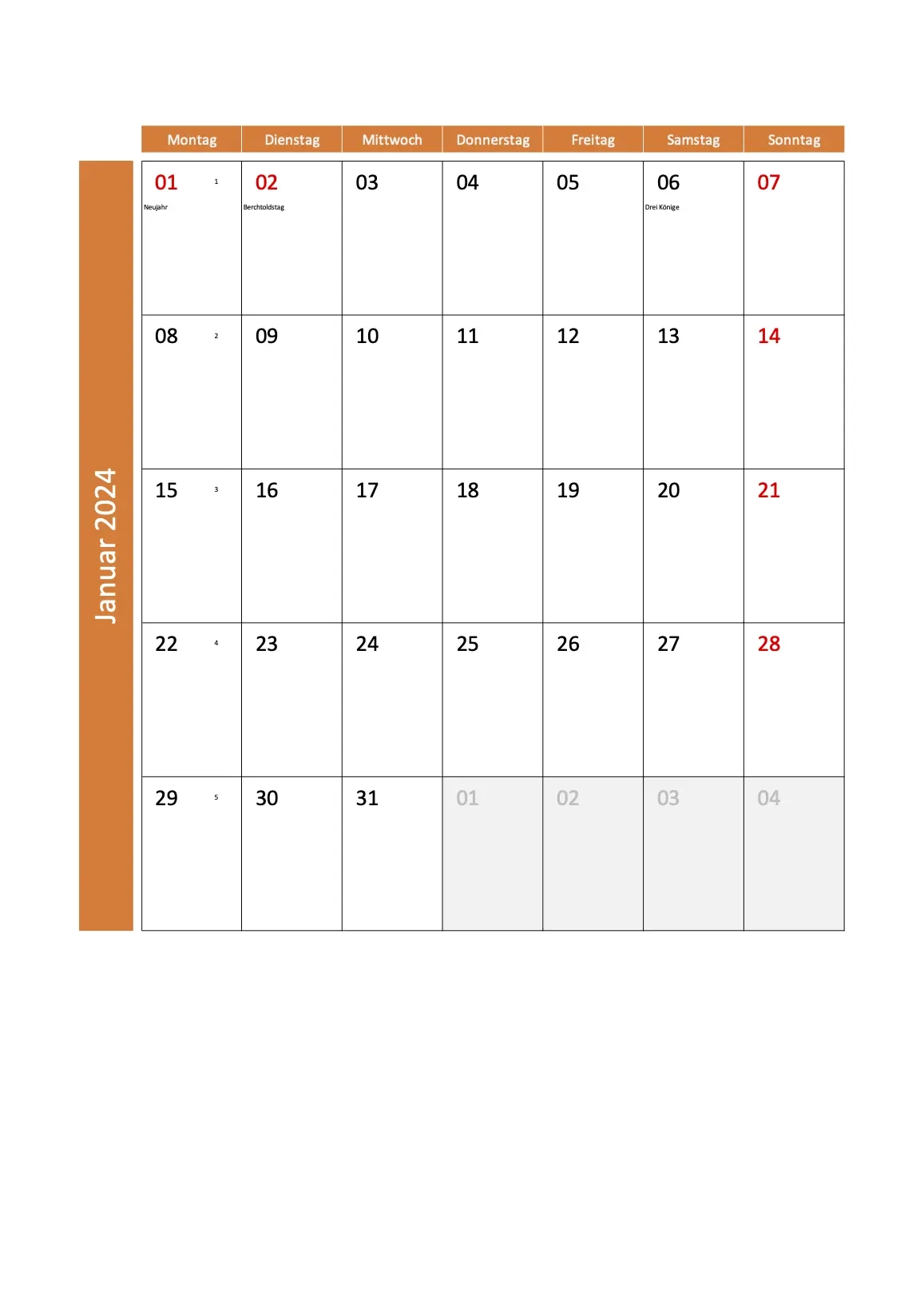 Monatskalender 2024 Schweiz Zum Ausdrucken Excel PDF 