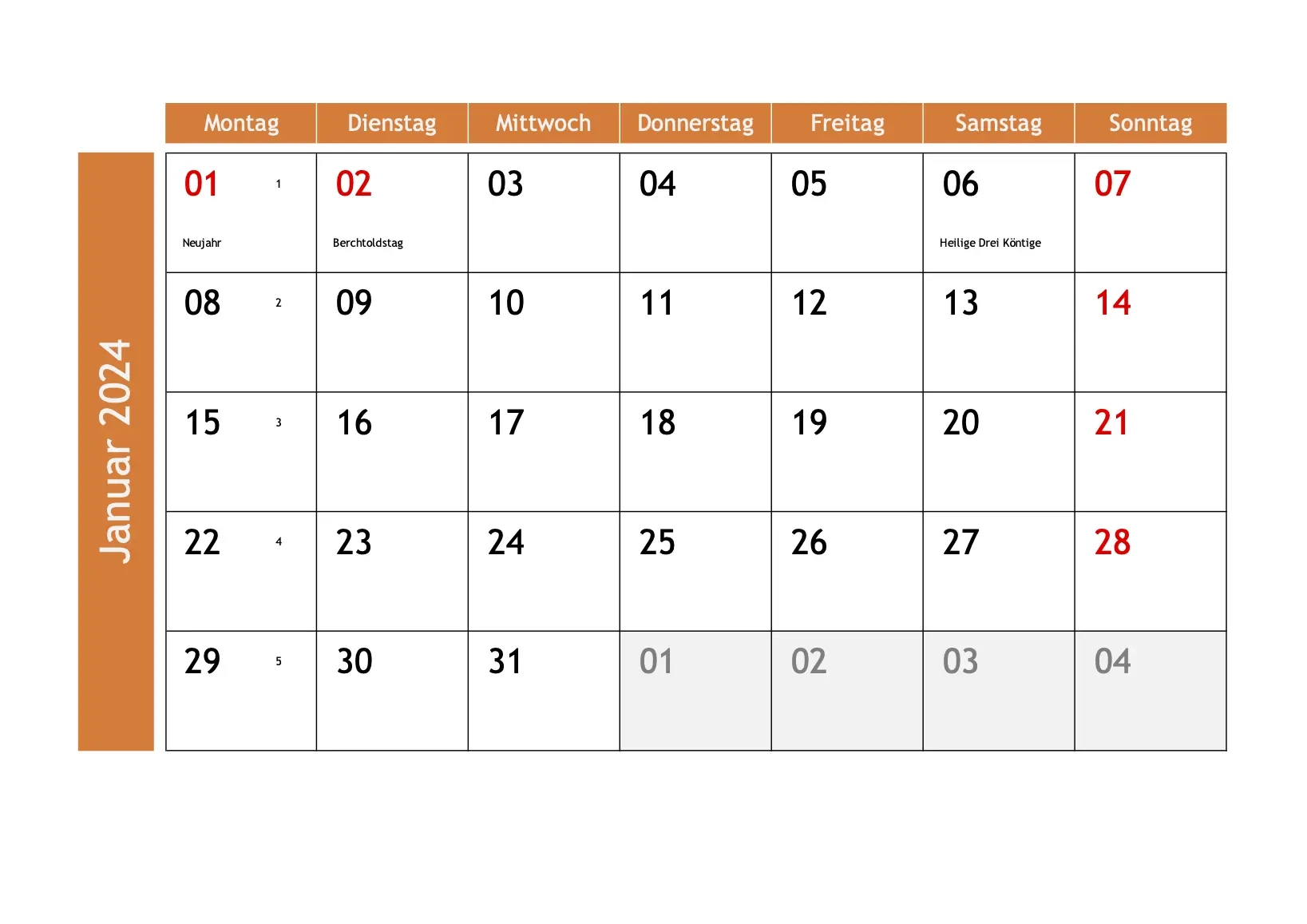 Monatskalender 2024 Zum Ausdrucken Kostenlos