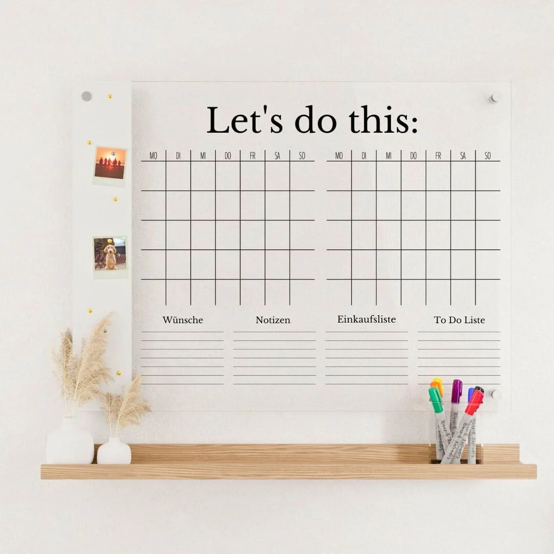 Monatskalender Mit 2 Monaten Aus Acryl Glas Personalisierbar Mit Namen Mehr Wunsch Kalender