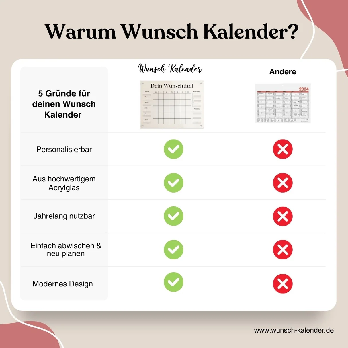 Monatsplaner Personalisierter Familienkalender F r Den Monat Aus Acryl Glas Wunsch Kalender