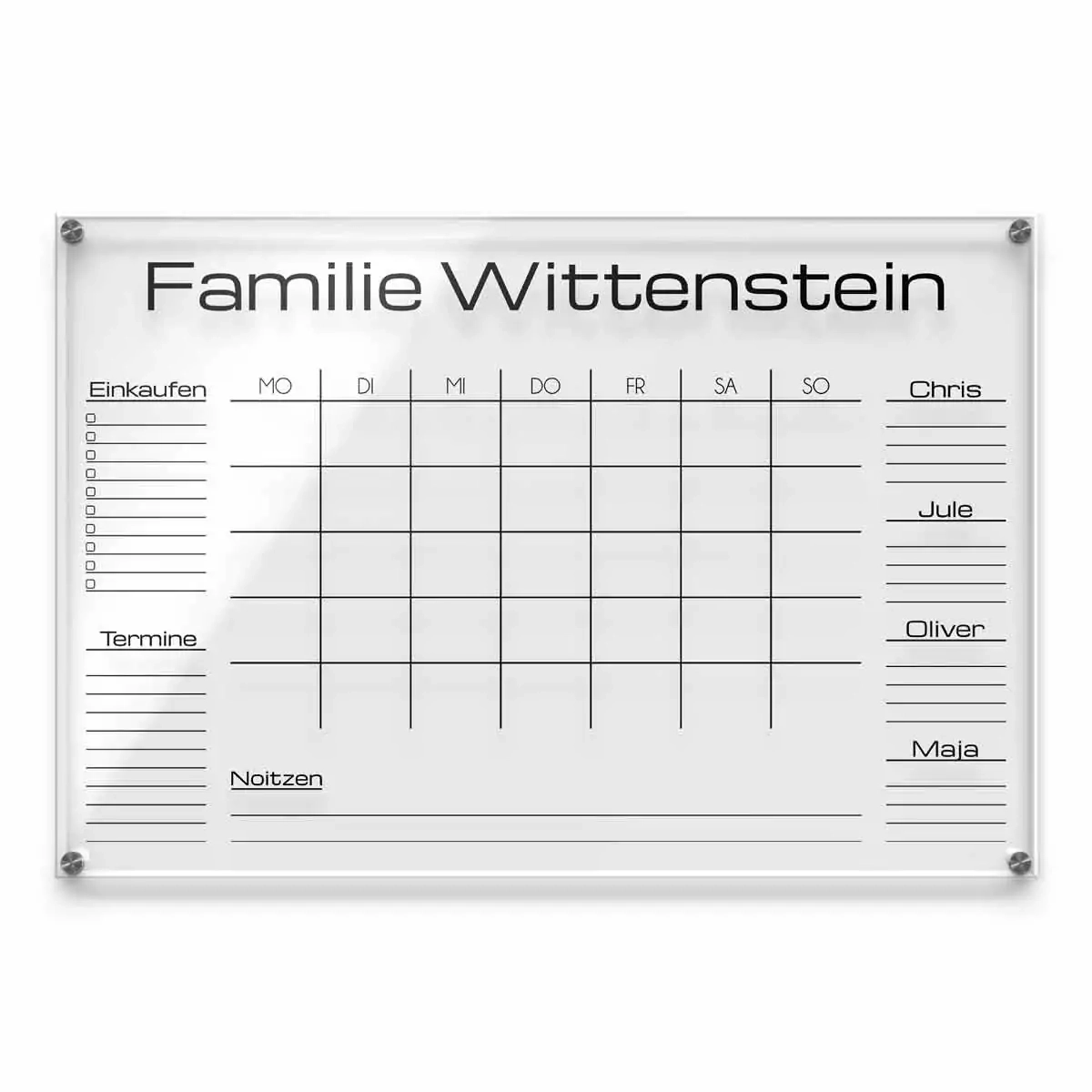 Monatsplaner Zum Beschriften Abwischbar Jetzt Gestalten