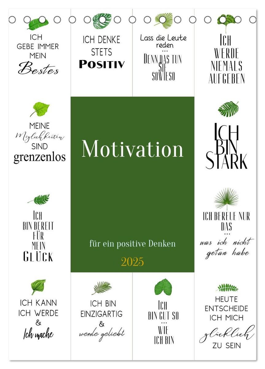 Motivation Tischkalender 2025 DIN A5 Hoch CALVENDO Monatskalender Kaufen