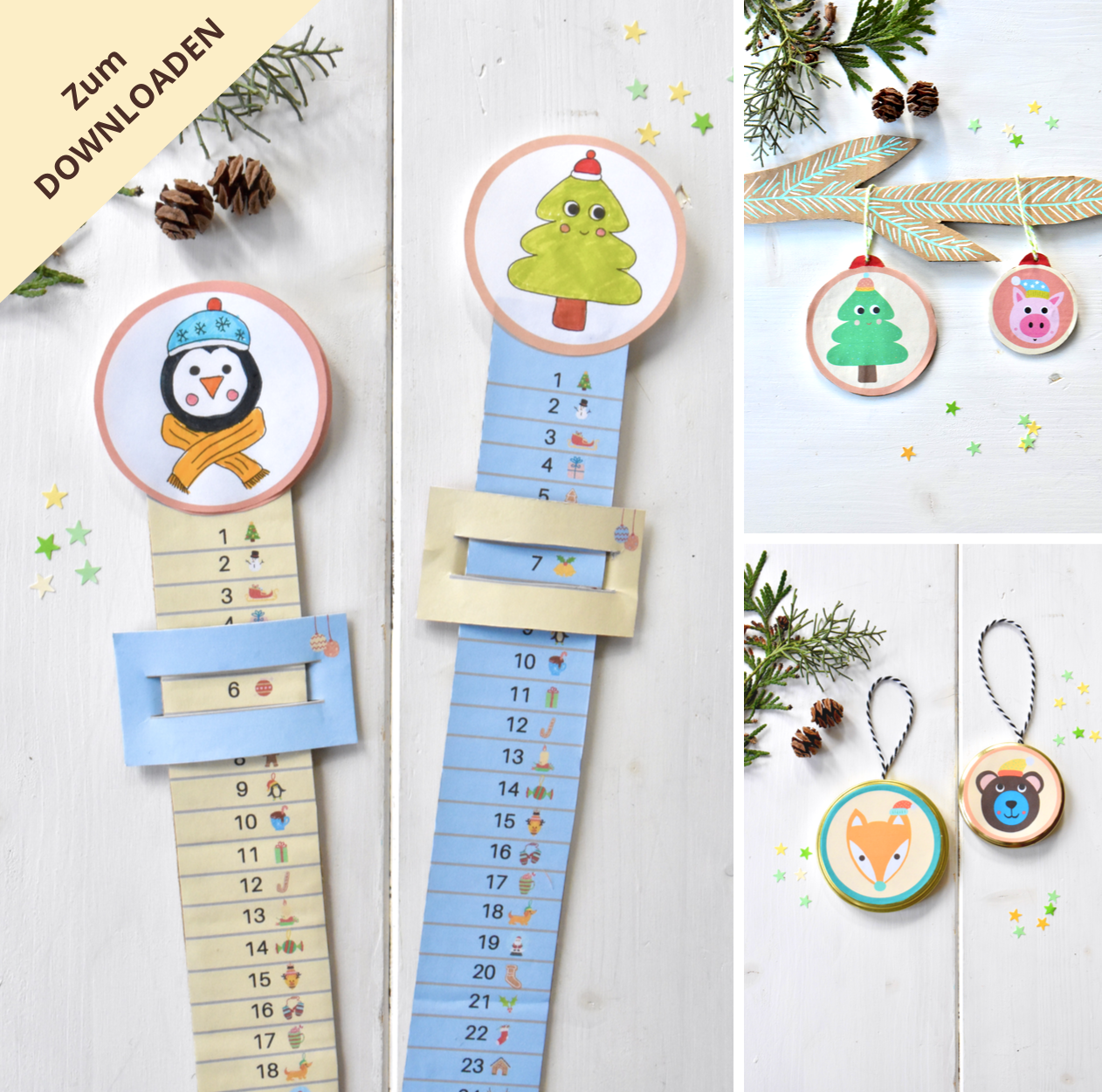 Nachhaltiges Kreativset Mit Bastelvorlagen F r Weihnachten Zum Ausdrucken Heimatdinge