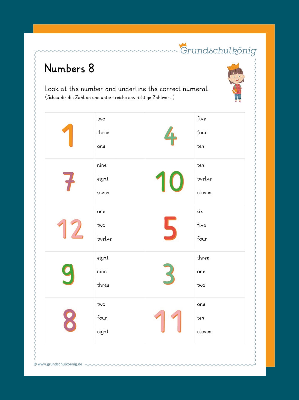 Numbers Zahlen Bis 12
