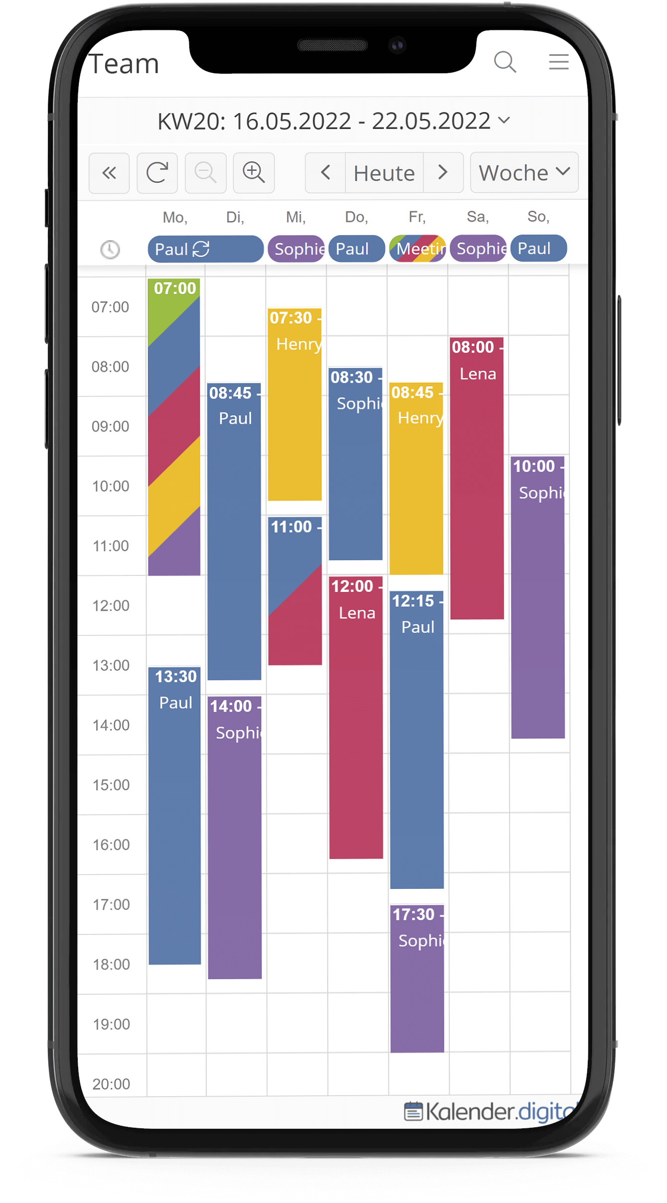 Kalender Monat MIT Uhrzeiten