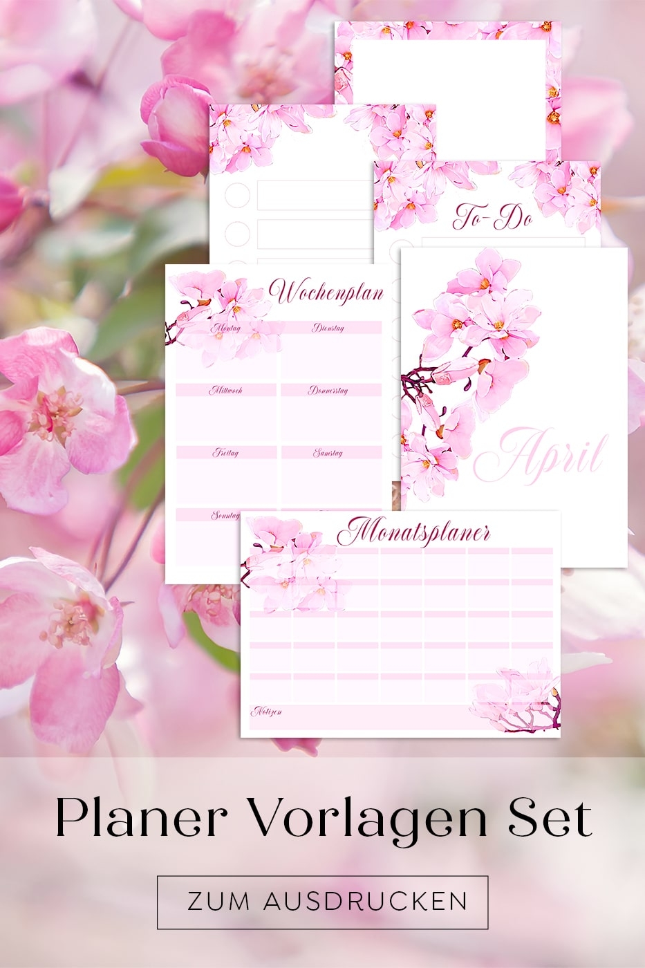 Organizer Planer 2024 Kalender Und Vorlagen Zum Ausdrucken SET Pink Spring Watercolor Swomolemo Printables