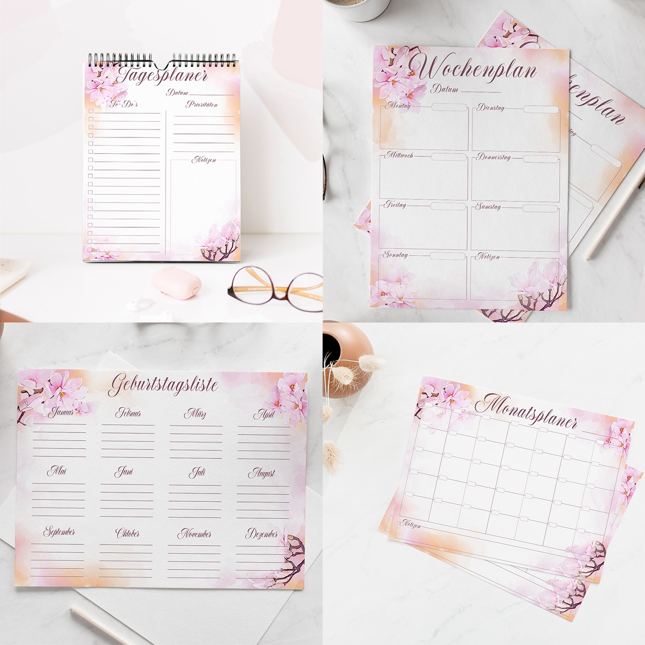 Organizer Planer Vorlagen Set Zum Ausdrucken Printables F r Zeitmanagement Swomolemo Printables