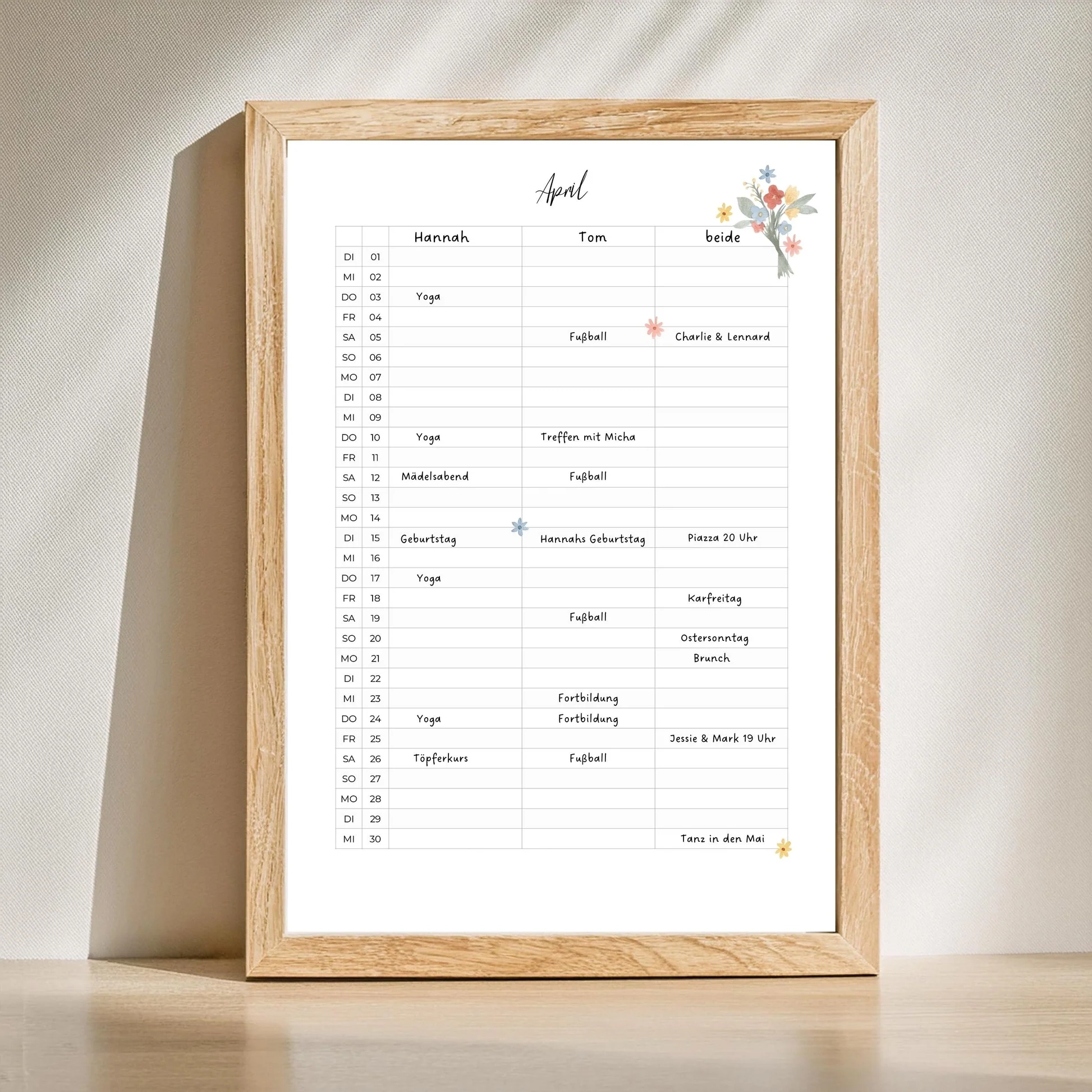 Paarkalender 2025 Zum Ausdrucken A3 A4 Sonntagsdate