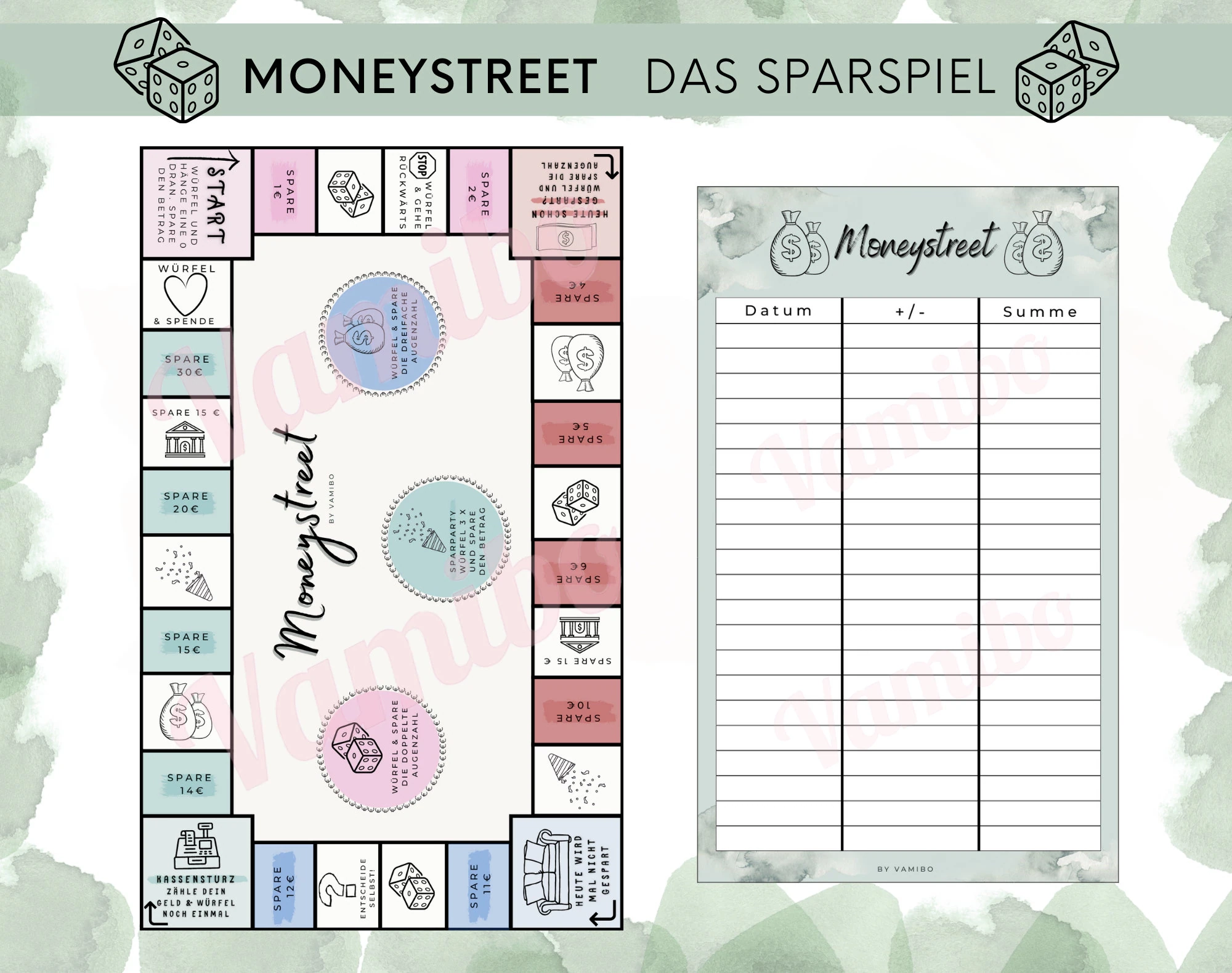 PDF Datei Moneystreet Eckig Das Sparspiel F r Jeden Download Passend F r A6 Budgetplaner Spa Beim Sparen Etsy