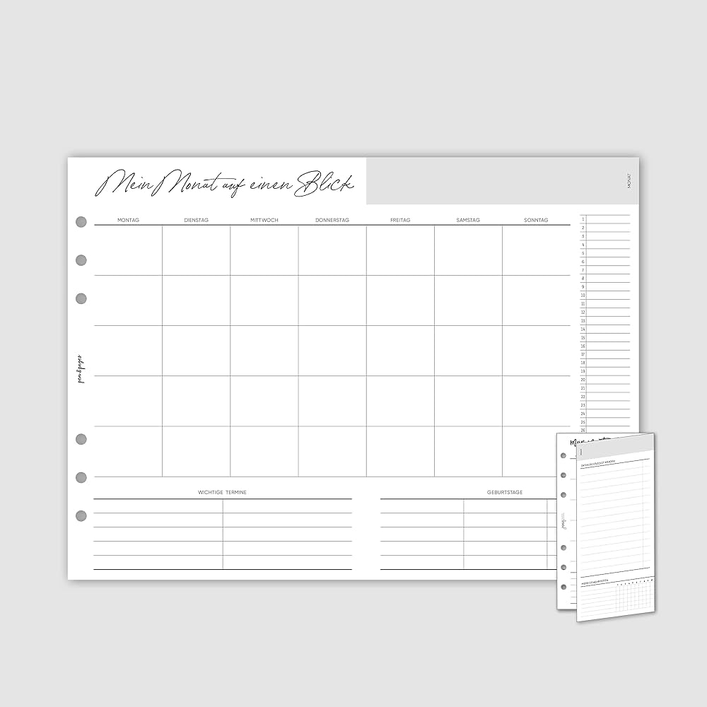 Pen Pages Undatierte Monats bersicht Zum Ausklappen Din A5 6 L cher Kalender A5 Organizer Foldout Aufgaben Ziele ToDo Habit Tracker Gewohnheiten 14 8 X 21 Cm Amazon de B robedarf Schreibwaren