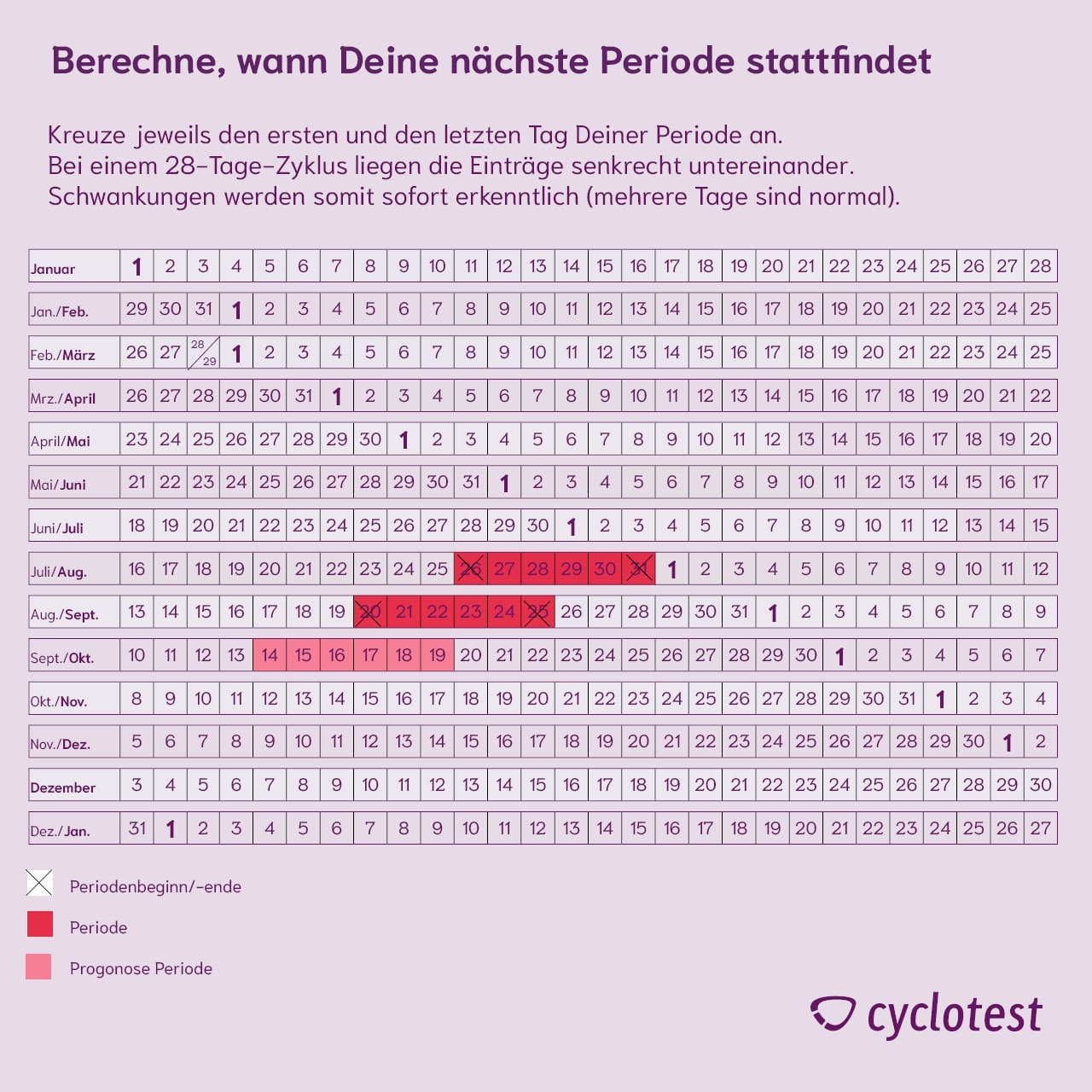 Periodenrechner Jetzt Unkompliziert Periode Berechnen Cyclotest