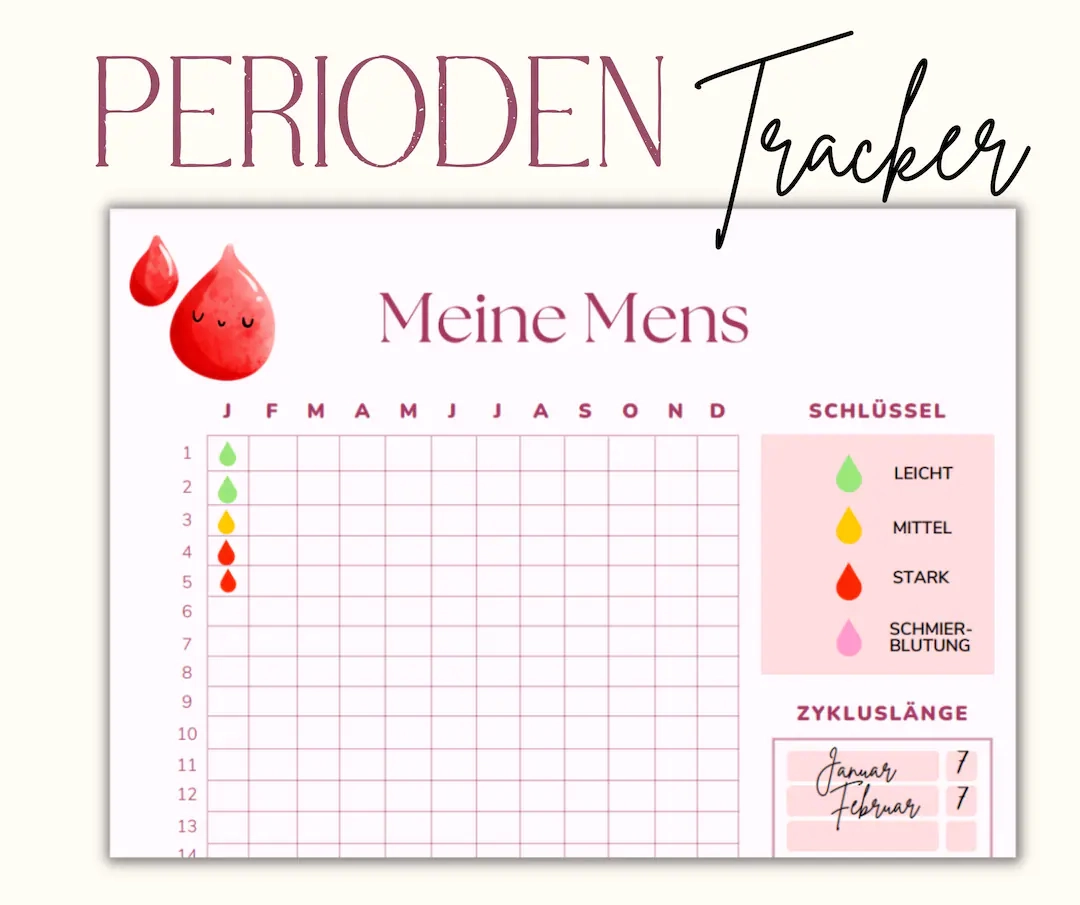 Periodentracker Periodenkalender Zyklustracker Zykluskalender Menstruationskalender I Zum Ausdrucken I Sofort download Etsy Israel