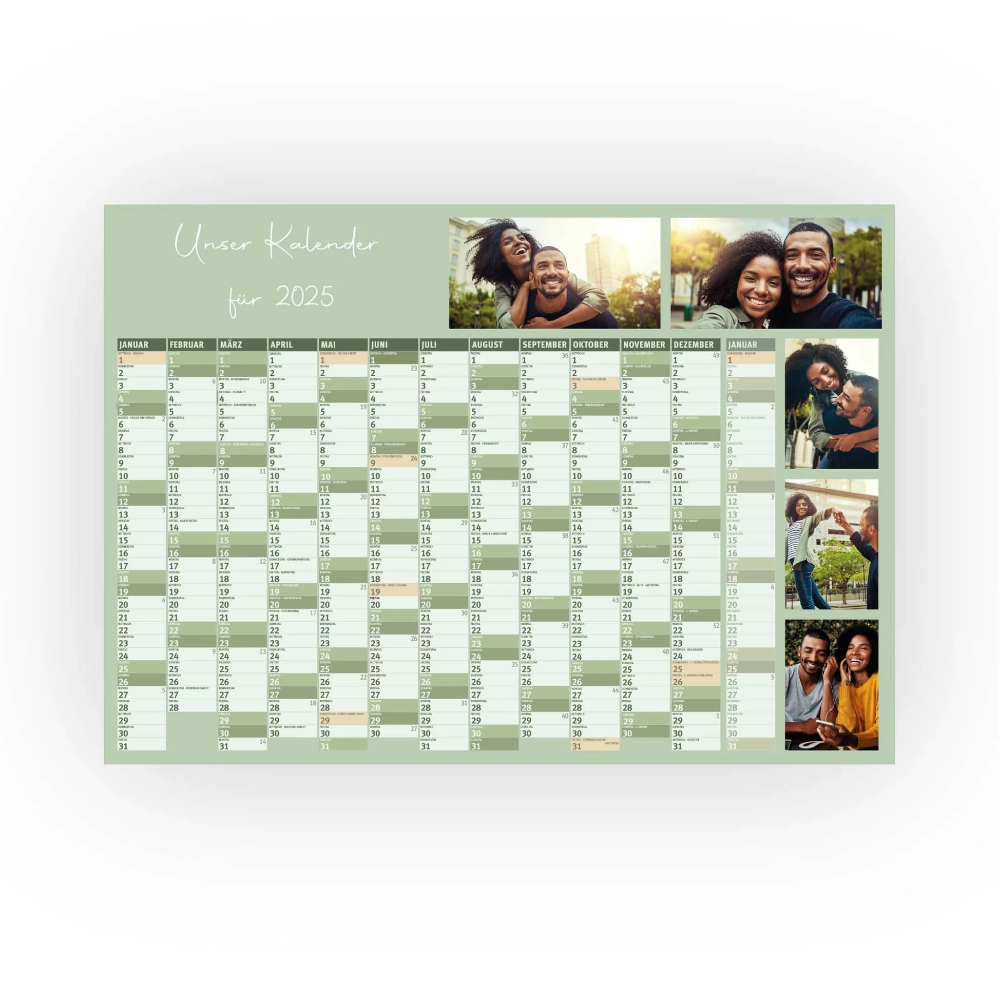 Personalisierter Wandkalender A0 Fotokalender Mit Text Geschenke online de