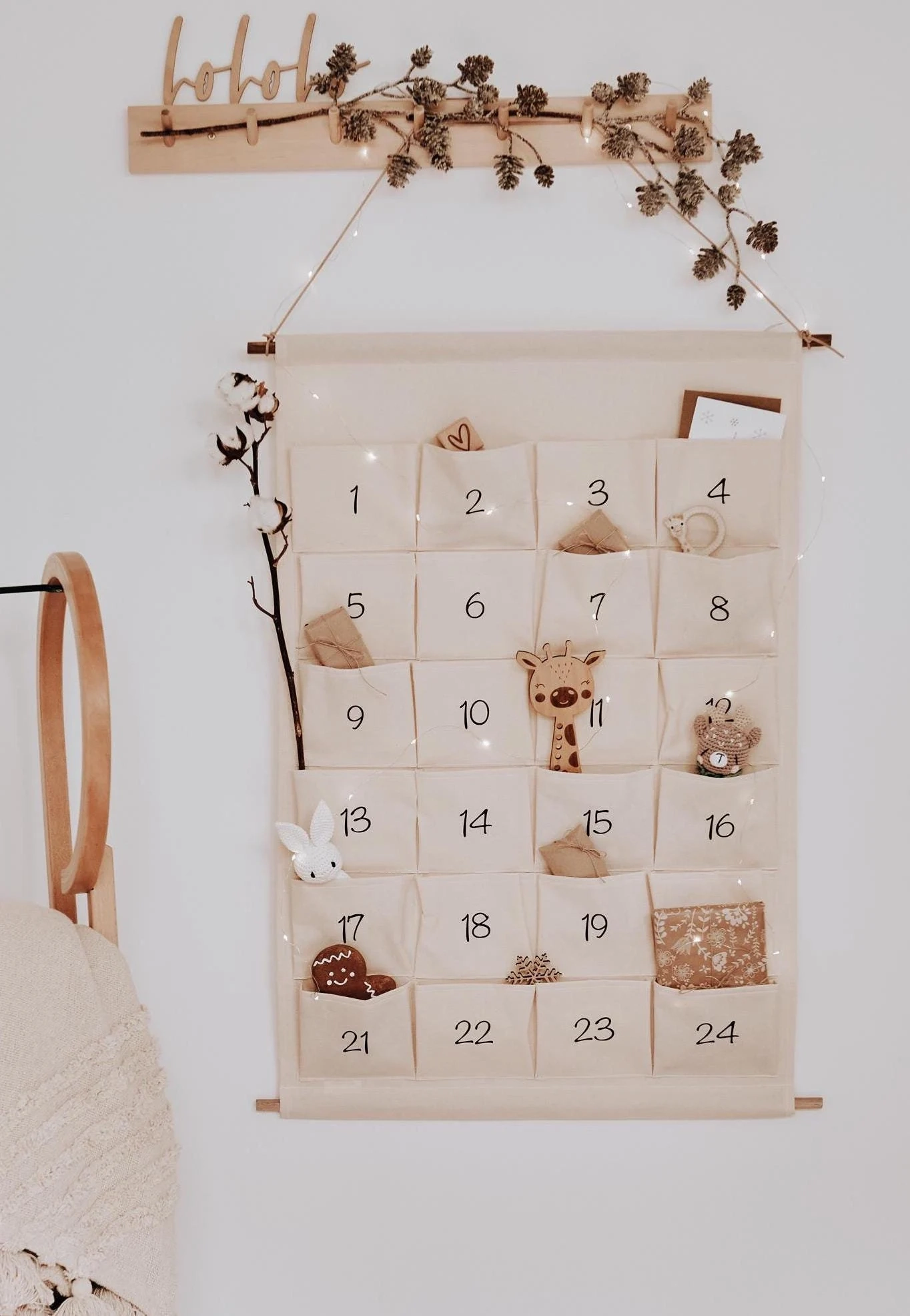 Personalized Advent Calendar For Kids With Name Large Christmas Calendar With 24 Pockets For DIY Filling Etsy
