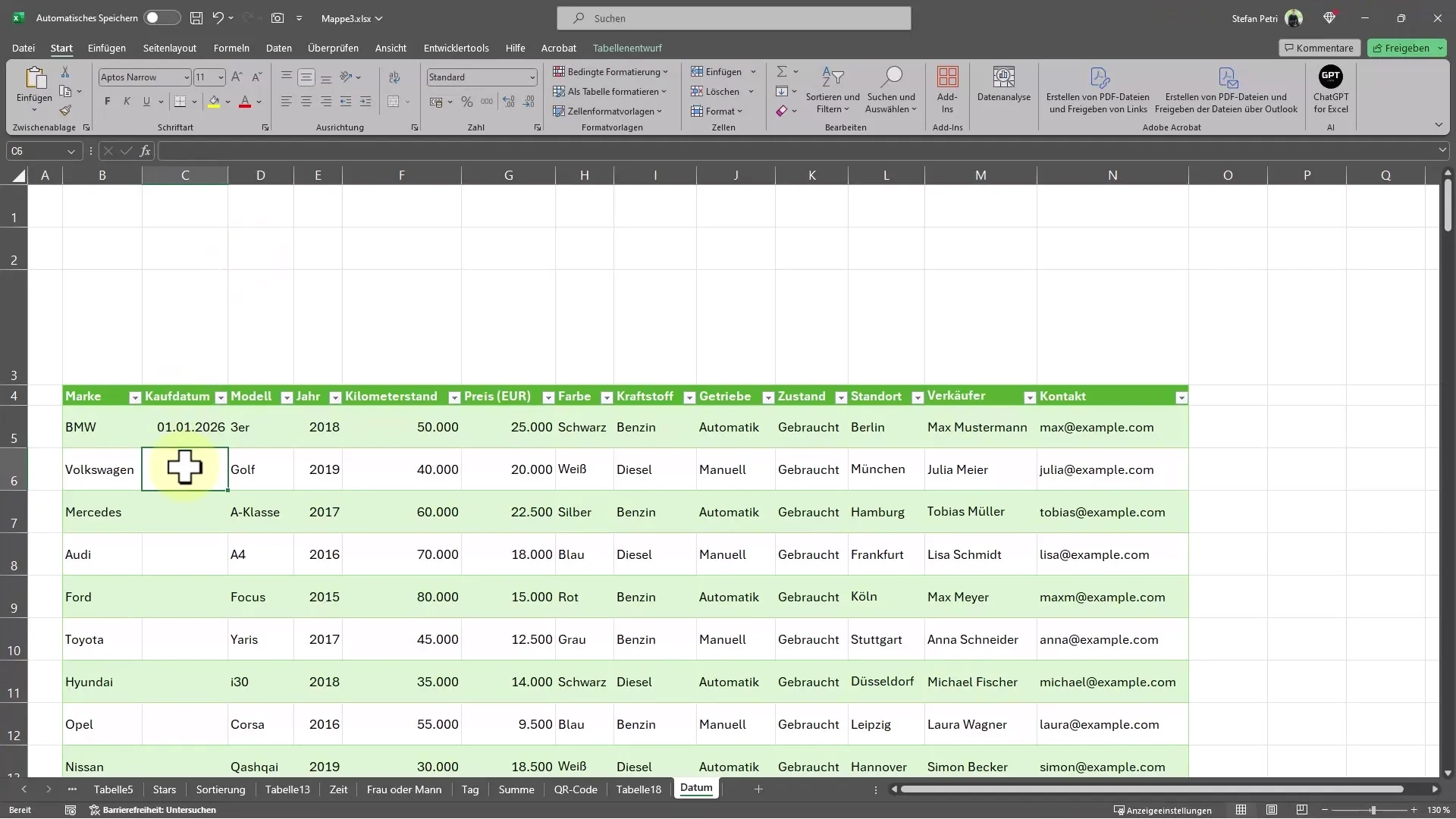 Praktische Excel Tipps F r Die Datumseingabe Mit Kalender