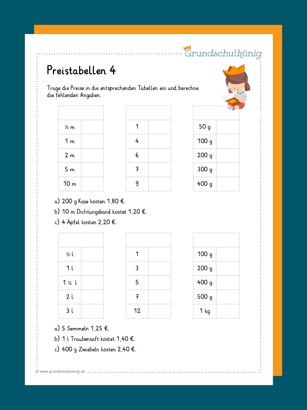 Preistabellen