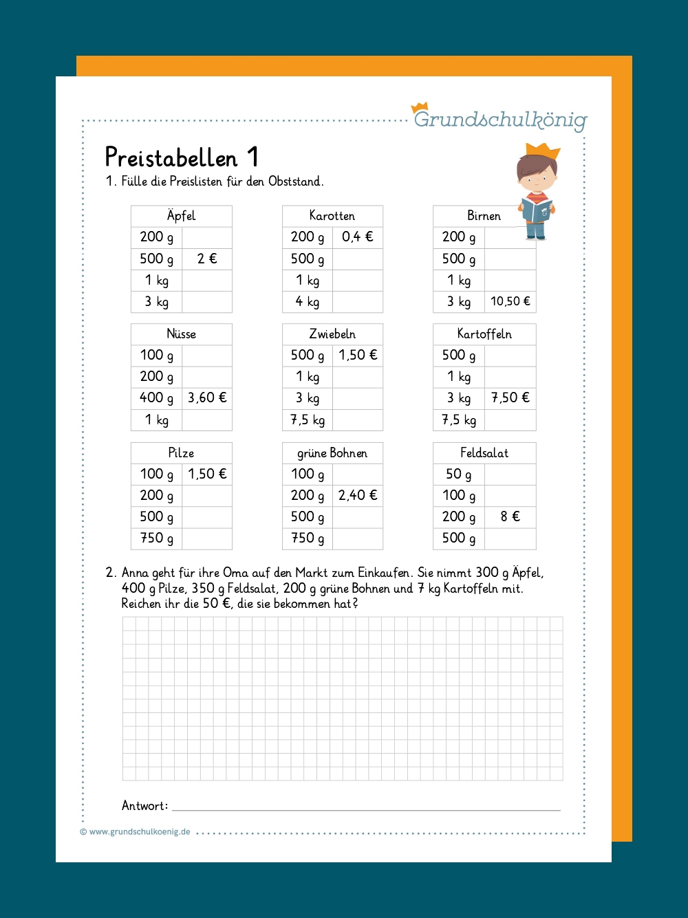 Preistabellen
