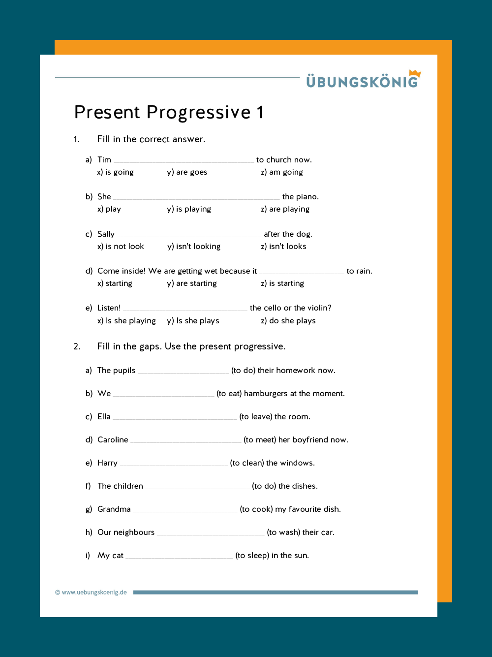 Present Progressive Englisch 5 Klasse