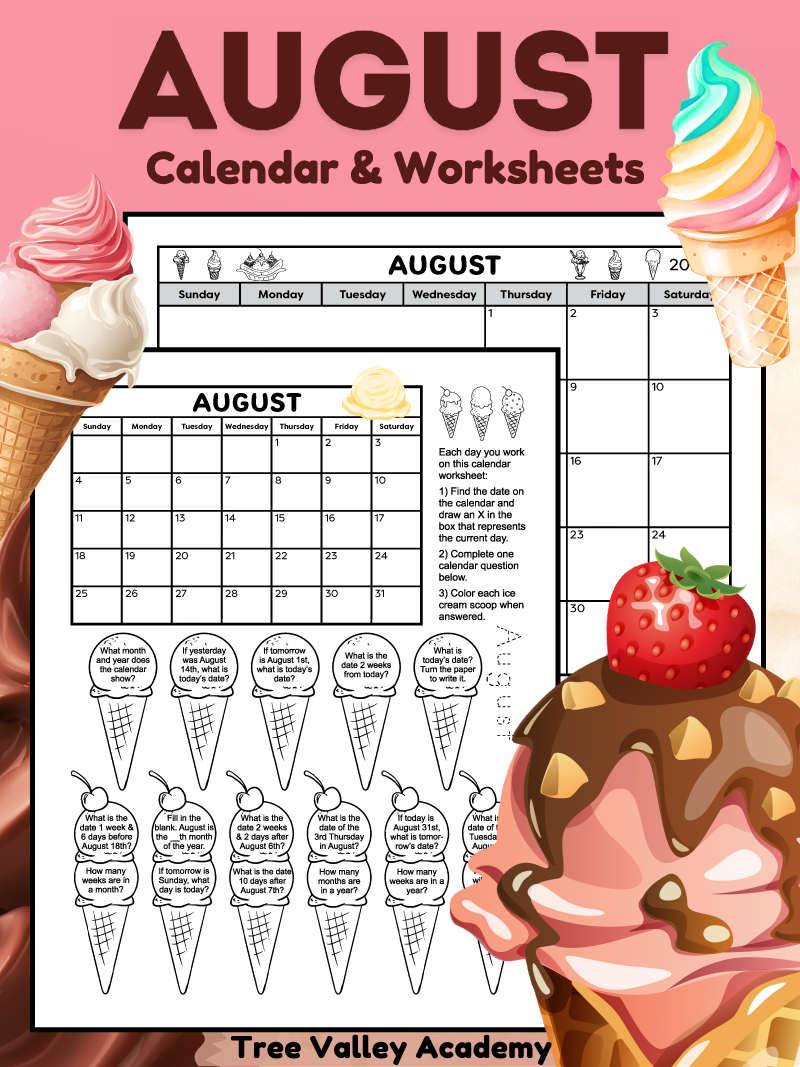 Kinder Kalender August 2025