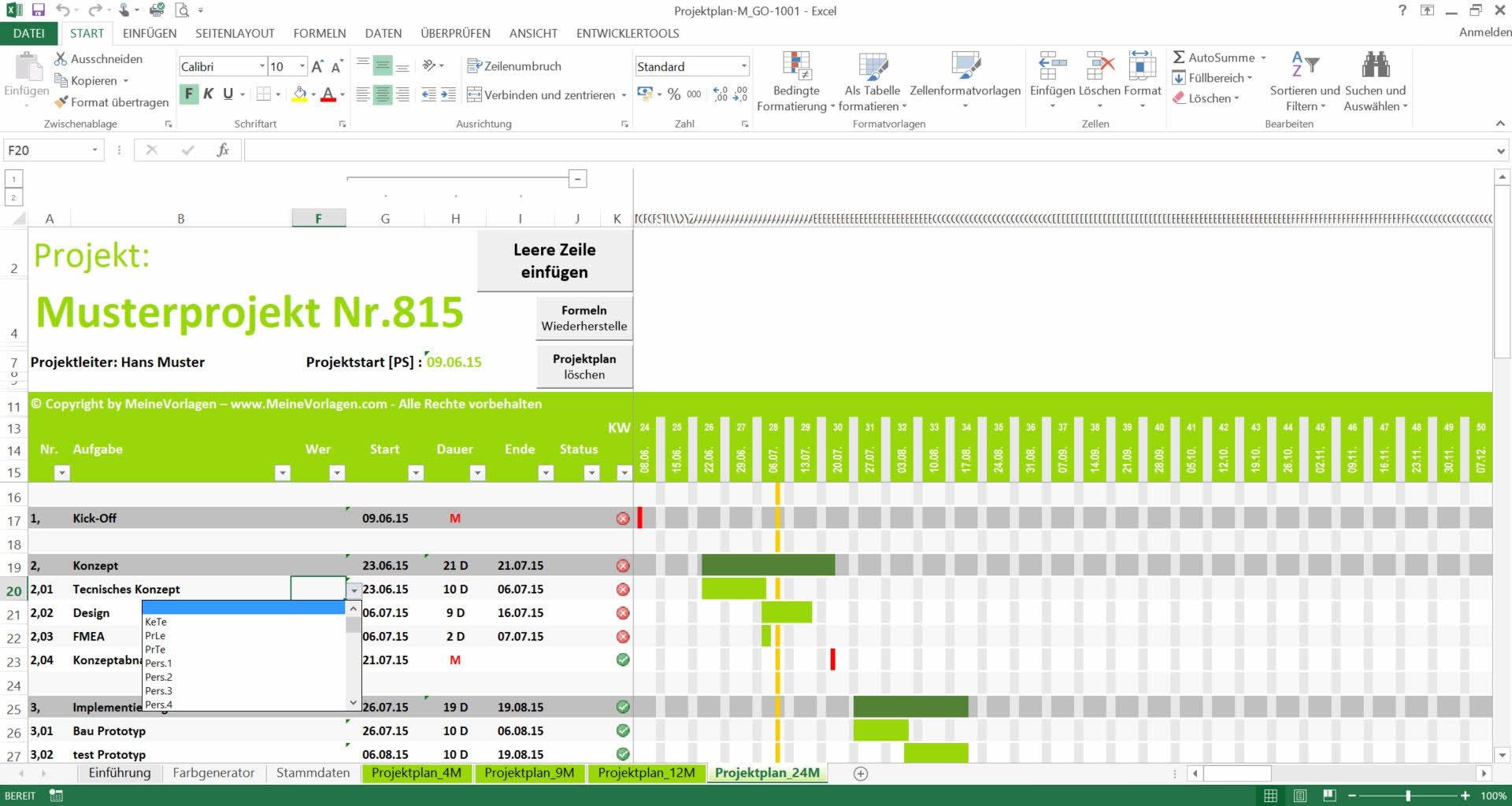 Terminplaner Excel Vorlage Kostenlos