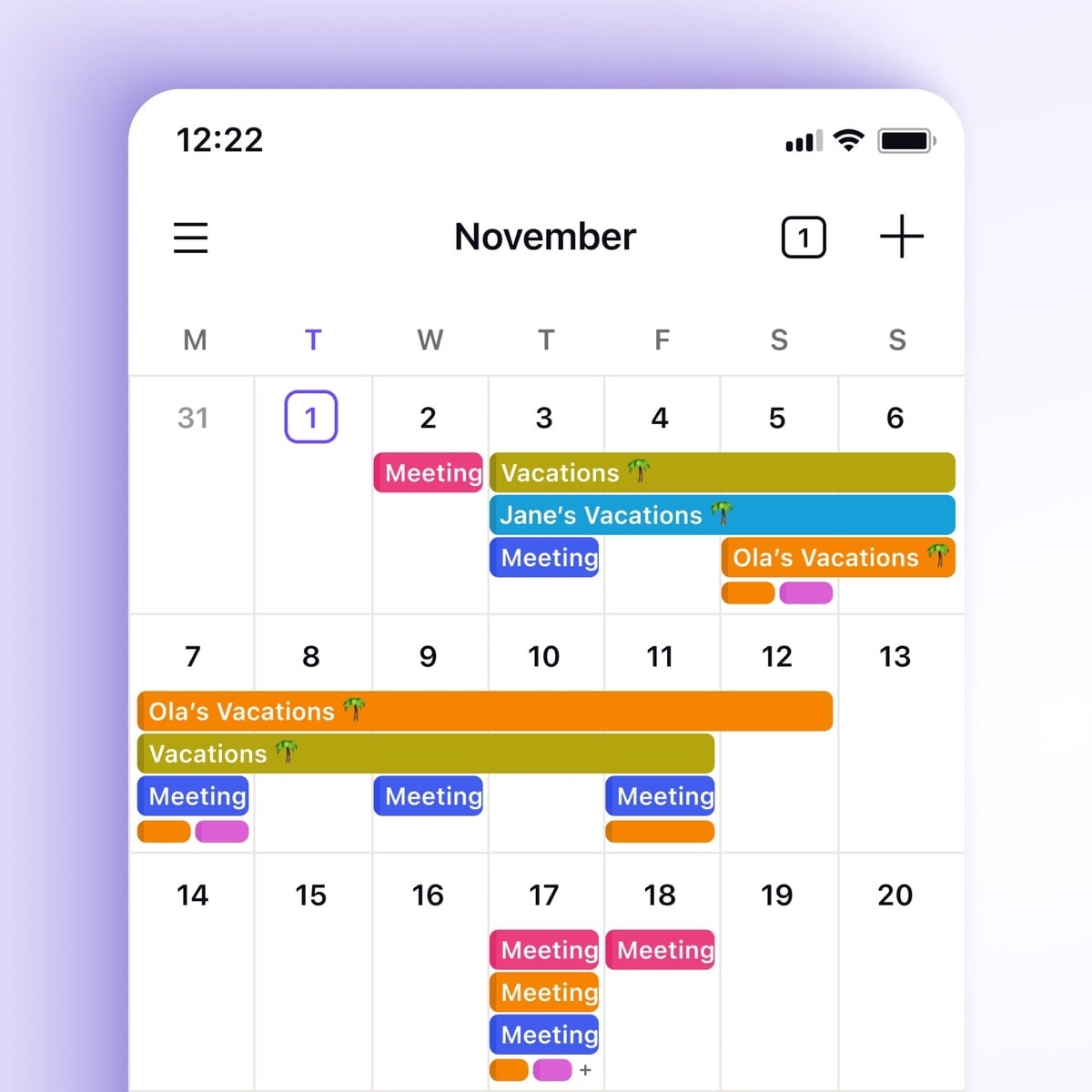 iPhone Kalender Monatsansicht