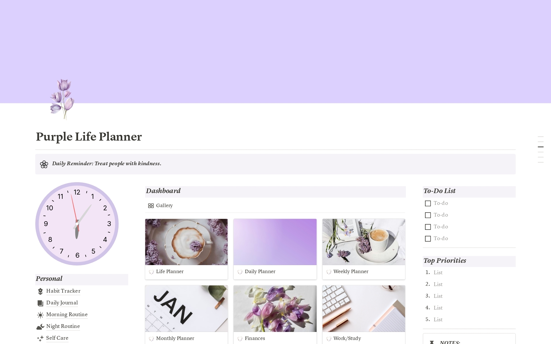 Journal Kalender Aesthetic Ungu