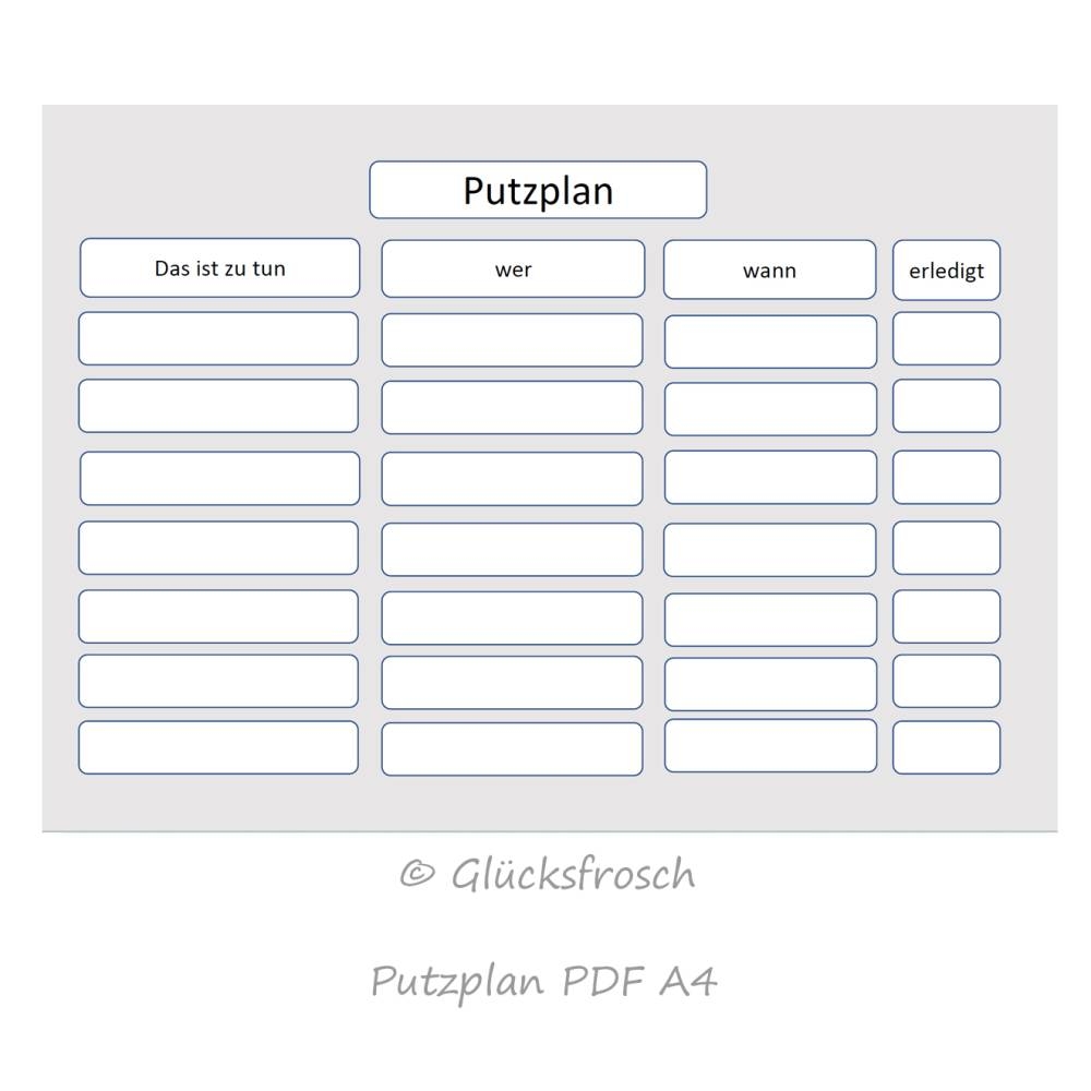 Haushaltsplan Zum Ausdrucken Kostenlos PDF