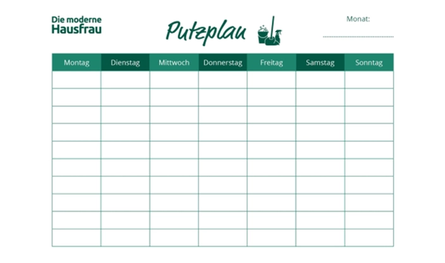 Putzplan Zum Ausdrucken
