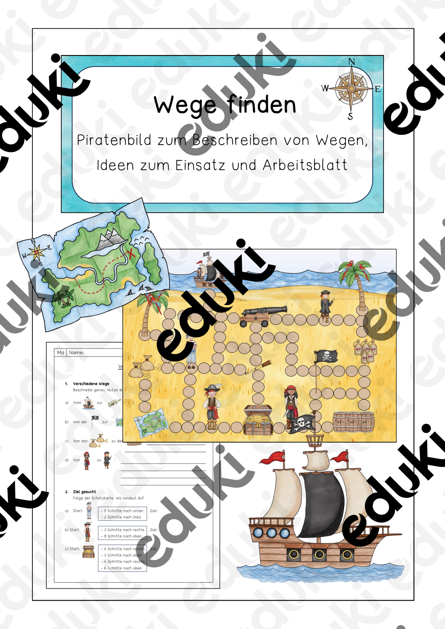 R umliche Orientierung Lagebeziehungen Wege Finden Unterrichtsmaterial Im Fach Mathematik