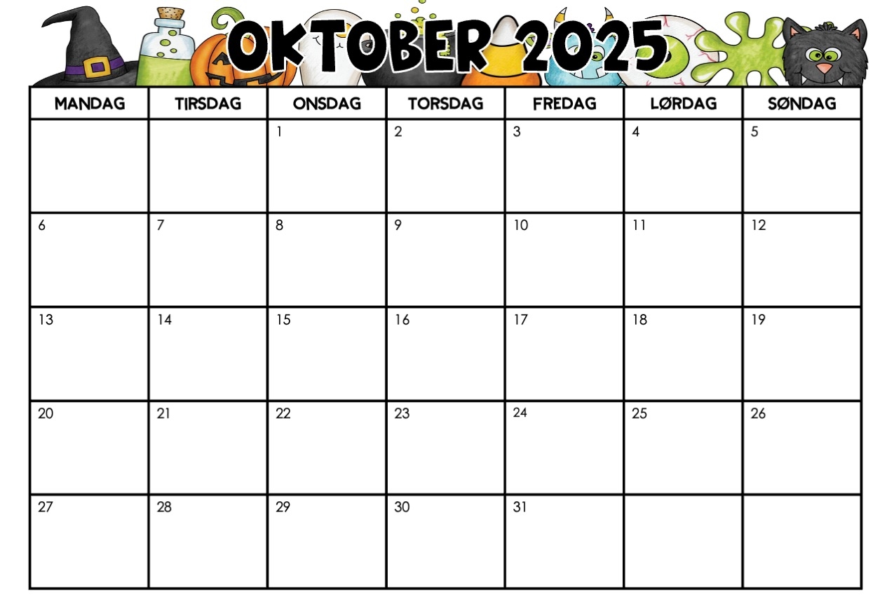 Redigerbar Kalender For Hele ret Med Ukenummer Teaching Funtastic