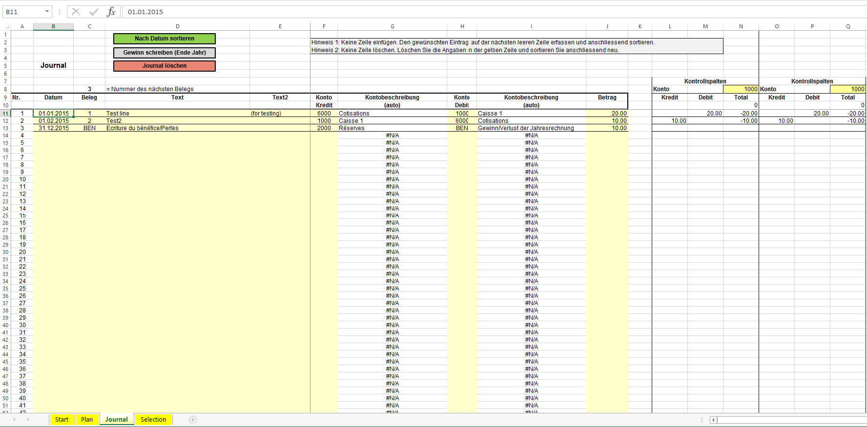 ReedCompta Doppelte Buchhaltung Excel