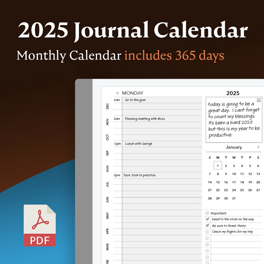 ReMarkable Tablet 2025 Daily Calendar Planner EInkPads