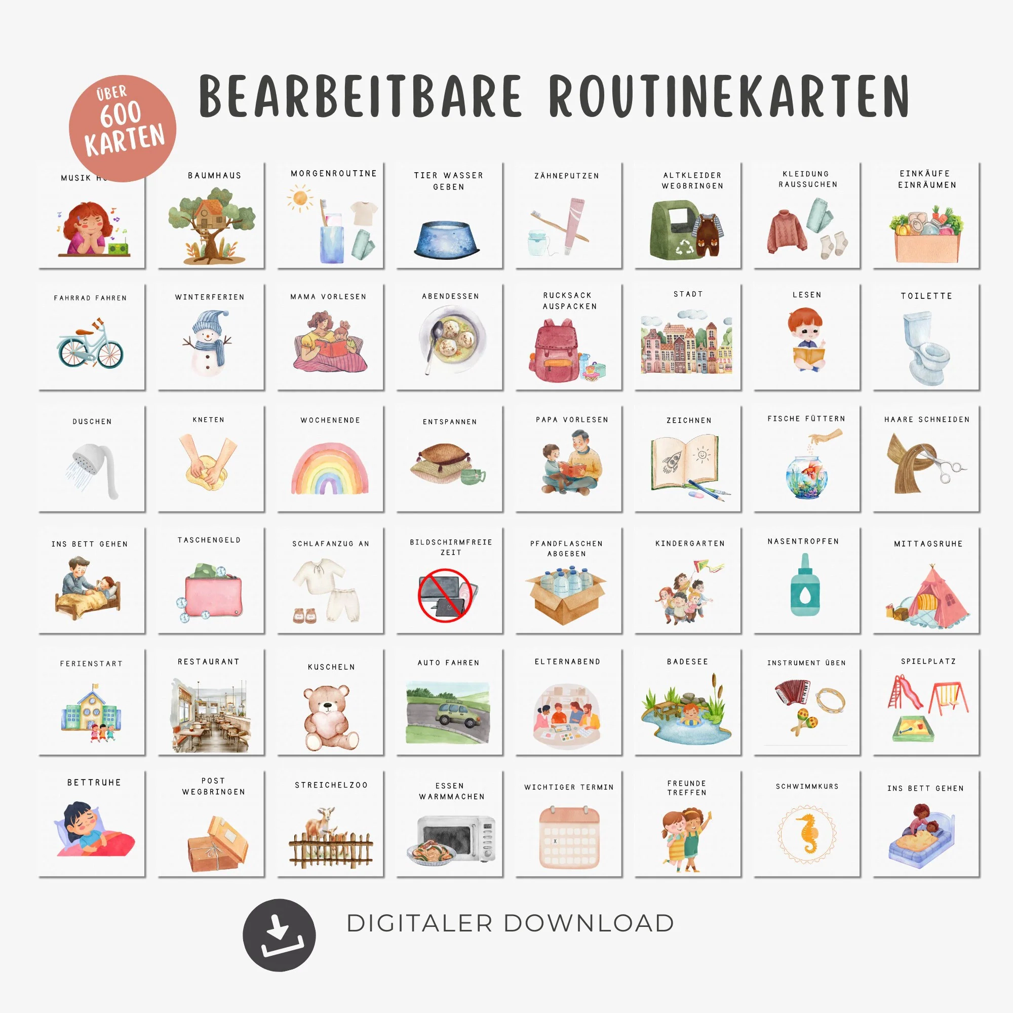 Routinekarten Kinder Wochenplan Anpassbare Routinekarten Editierbar Montessori Tagesplan A4 A3 PDF Sofort Download Zum Ausdrucken Etsy de