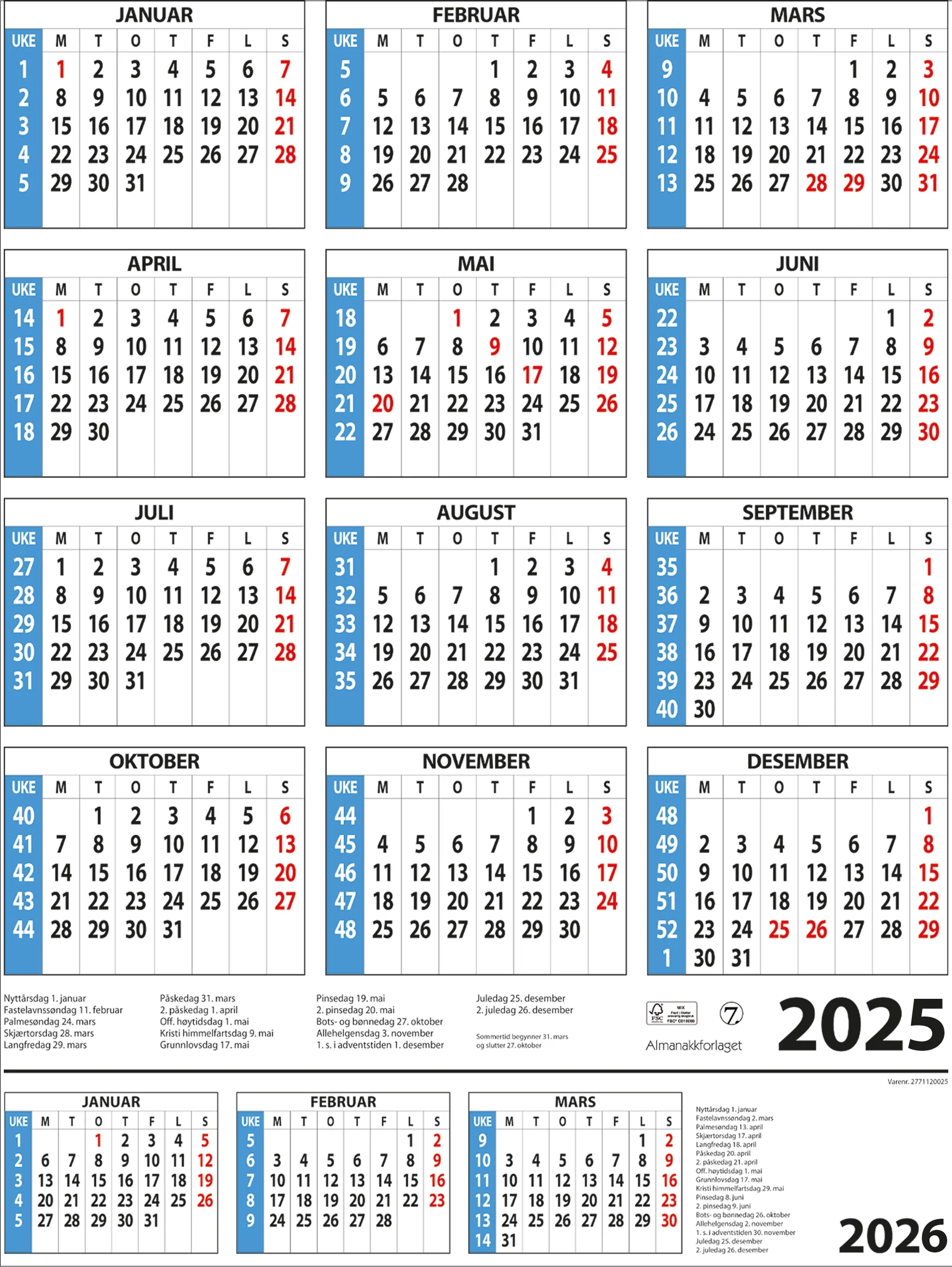  rskalender 2025 Almanakkforlaget