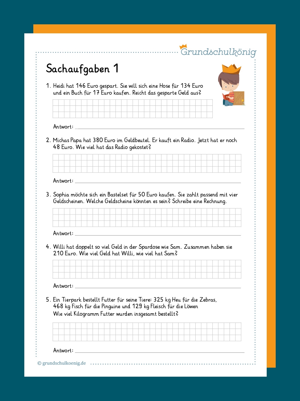 Sachaufgaben Textaufgaben