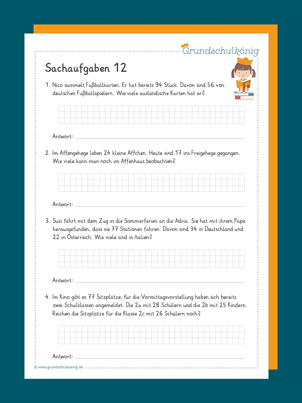 Mathe Textaufgaben Klasse 2 Arbeitsblatt Kostenlos