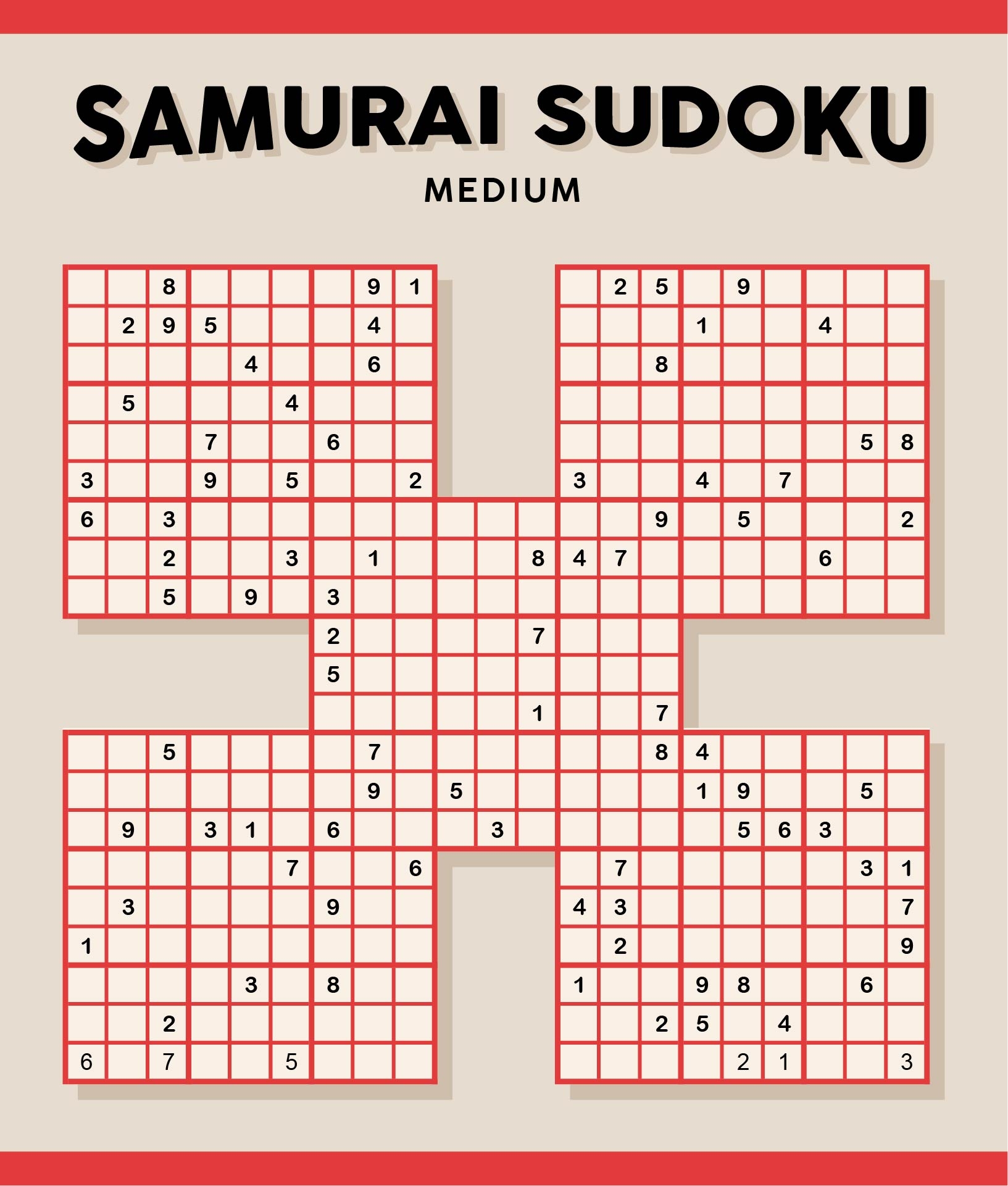 Samurai Sudoku Kostenlos Drucken