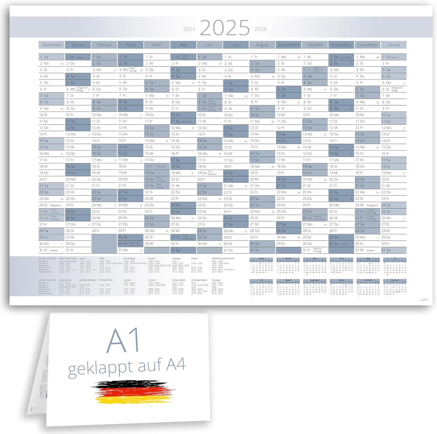 Jahres 2025 Kalender MIT Ferien NRW