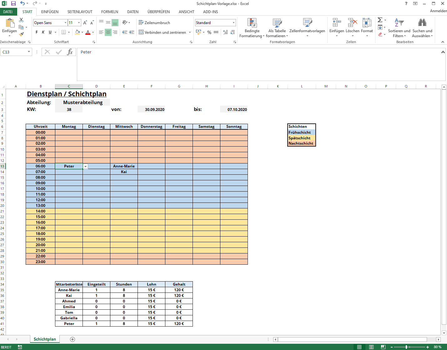 Schichtplan Erstellen Kostenlose Excel Vorlage Zum Download IONOS