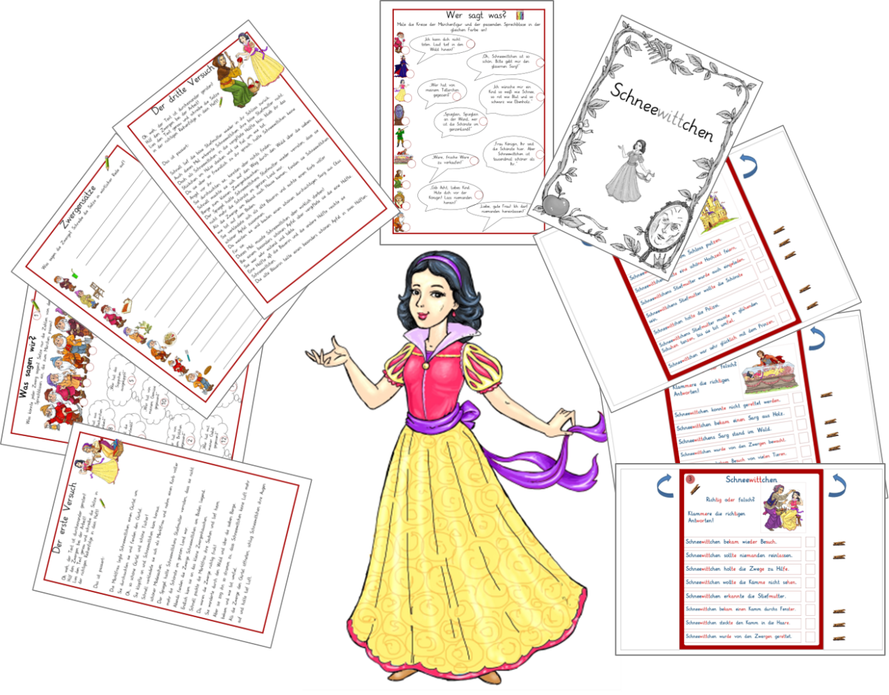 Schneewittchen Arbeitsbl tter F r Die Grundschule Worksheet Crafter