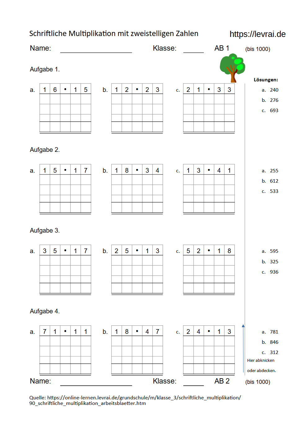 Klasse 2 Mathe Multiplication Kostenlos Arbeitsblatt