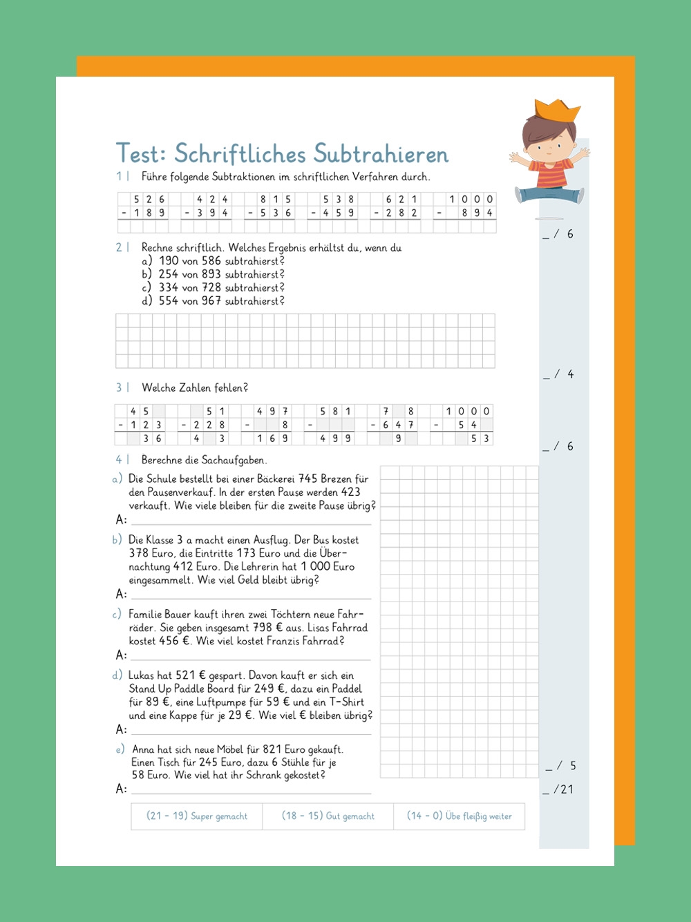 Schriftliche Subtraktion