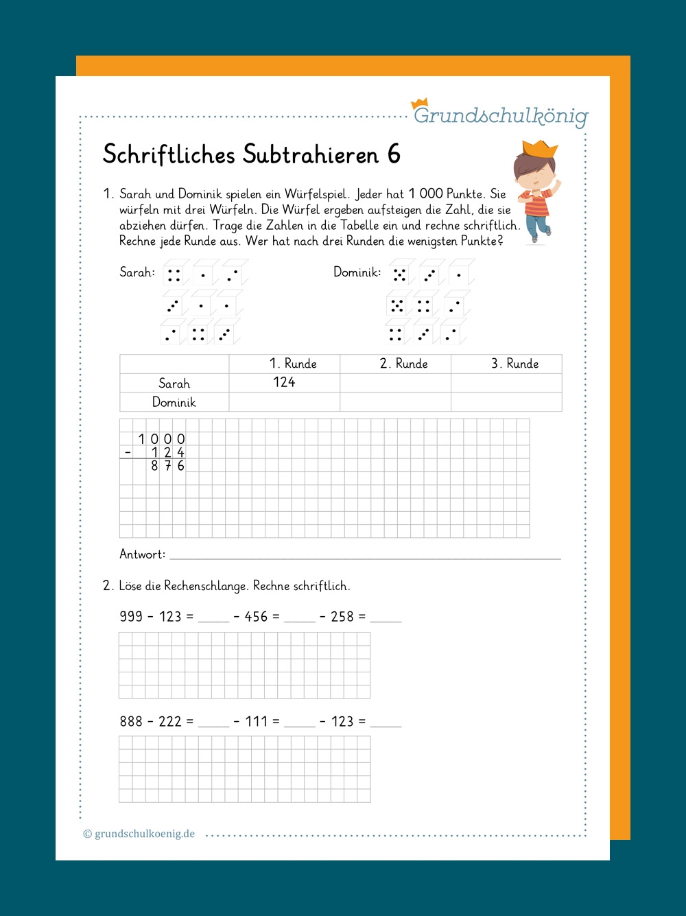 Schriftliche Subtraktion