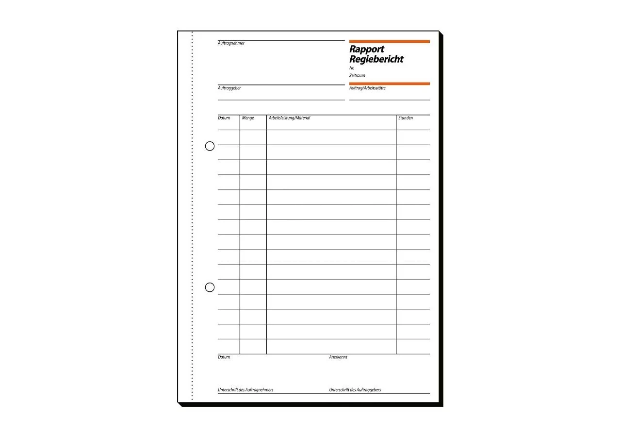 Sigel Formularb cher Rapport Regieber Wochenber Strauss